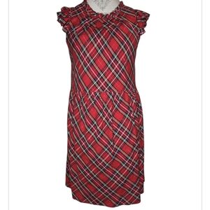 Vineyard Vines Holiday Tartan Plaid Ruffled Dress Size 6